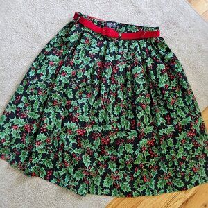 Hell Bunny Christmas Holly Circle Skirt
